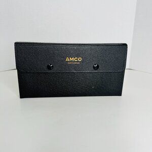 AMCO Vintage Drafting Tool Set Made in Germany Black Leather Case Green Velvet L
